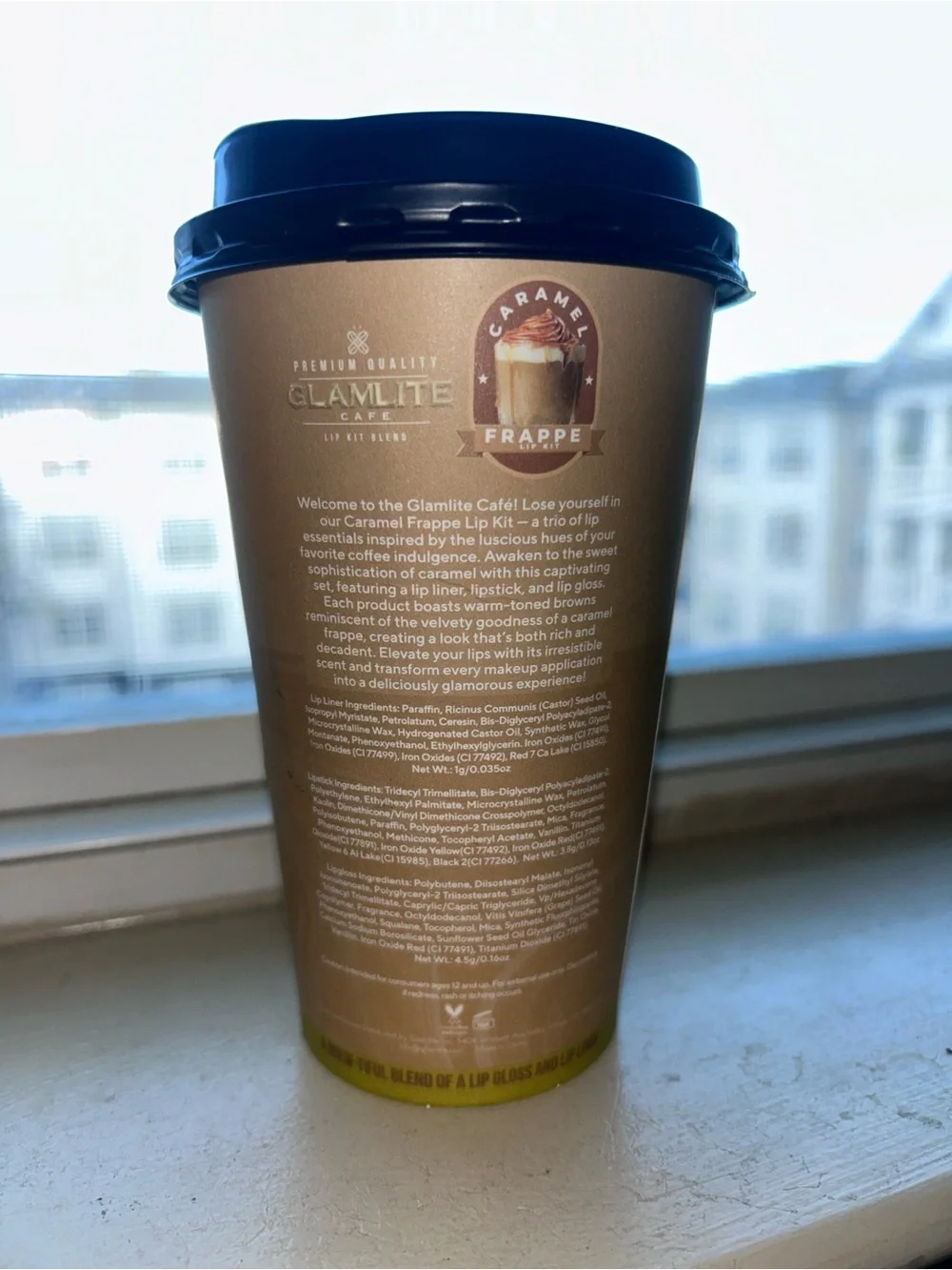 GlamLite Cafe Caramel Frappe Disposable Cup - Brown